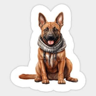 Winter Belgian Malinois Dog Sticker